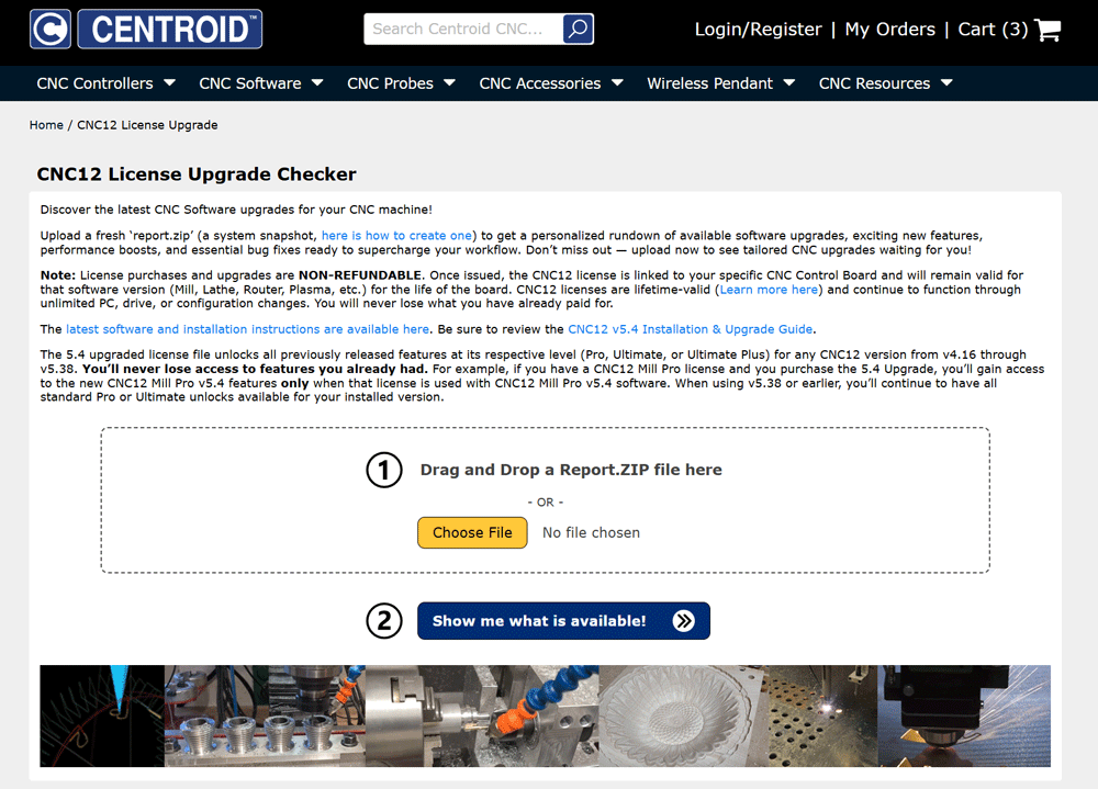 License Upgrade Page