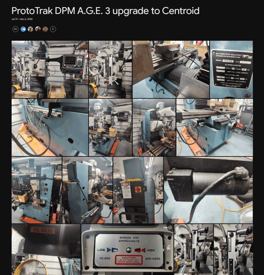 Martys Southwestern Industries TRAK DPM Bed Mill Retrofit Photo Album