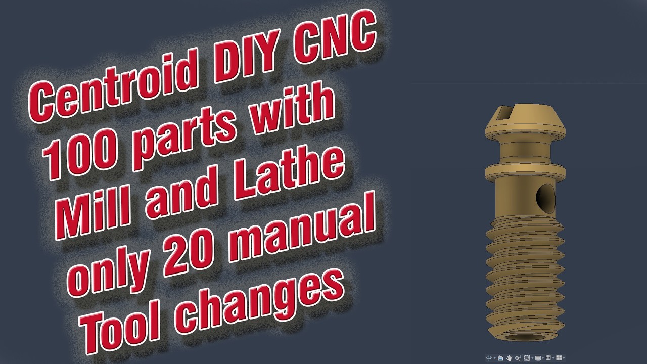 100 parts with milling and turning only 20 manual tool changes, no ATC with Centroid DIY CNC