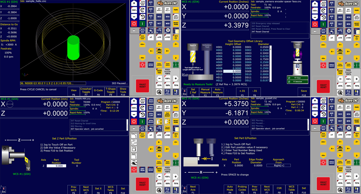 CNC12 v5.42 interface screenshots
